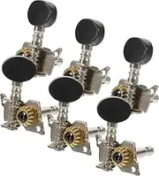 QUMIIRITY 6pcs Guitar Repair Kit Piano Tuning Kit Tuner Acoustic Electric Guitars Knobs Chord Music Sticker Rack Guitar Accessories Classical Guitar Tuning Pegs Bass A3 Steel Plate Black