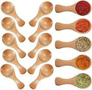 Mini Wood Spoon with Short Handle, Perfect for Small Jars of Jam, Spices, Condiments, Seasoning (20pcs Natural Wood)