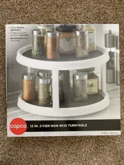 Copco Spice Rack 12” X 12” Double Decker Rotating Spices Holder Kitchenware BBQ