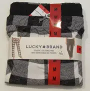 Lucky Brand Womens 2 Pk Lounge Pants PJs Black Buffalo Plaid Sleepwear Sz M NWT