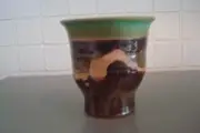 Handmade Brown/Green Coffee Mug. Vase. Pottery. B10009