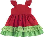 Mamino Baby Girl Mini Watermelon Red Ruffle Dress