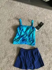 FLIRTY MIRACLESUIT BLOUSON STYLE WATERCOLOR SKIRTED TANKINI 10