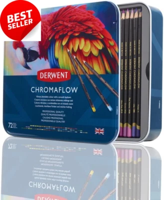 Derwent Chromaflow 72-Piece Colored Pencils Set for Artists