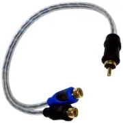 RCA Y-Splitter Twisted-Pair Cable 1' Ft 1 Male to 2 Female 1M to 2F Gold Plated