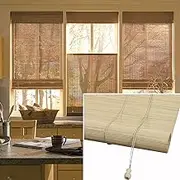 Vintage Japanese Bamboo Roller Blinds - Natural Bamboo Blinds,Kitchen Bamboo Blinds with Lifters,UV Protection,Garden/Patio/Door/Window/Shade Ventilation (Size : 75 * 225cm(30 * 88.6in))
