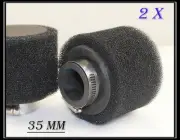 2x 35mm Dual Foam Pod/Air Filter/Cleaner Dirt/Pit Quad /ATV Bike Buggy Go Kart