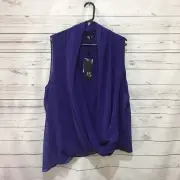 New TAKING SHAPE Top Blouse Size 20 Sleeveless Regal Purple - RRP 99.95