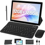 Android 13 Tablet with Keyboard protect Case Mouse Stylus 10 Inch Tablet 2 in 1 Tablets Set 12GB+128GB/1TB Expandable Dual camera Tablets PC 10.1" HD Screen 6000mAh Battery 5G Wifi WiFi6 BT5.0 Tableta