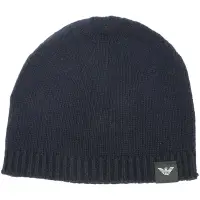 在飛比找Yahoo奇摩購物中心優惠-Emporio Armani 喀什米爾 老鷹標誌羊毛針織帽(