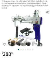 Tufting gun, Imake rug tufting gun With Monk cloth 2 in 1 Cut Pile tufting...