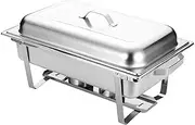 Stainless Steel Capacity Food Warmer Chafer Set, Chafing Dish Buffet Set, Double Food pan with lid, for Buffet Weddings Parties banquets Catering Events