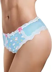 [LittleForBig] Unisex Hipster Briefs Snuggle Bunny Pattern Mesh Shaping Tucking Gaff Briefs for Sissies Crossdressers
