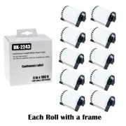 10Rolls 4"x100' Continuous Paper Tape DK-2243 for Brother QL-1050 Label Printer