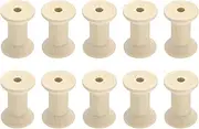 uxcell 25Pcs Wooden Bobbins, 1.18" x 1.89"(WxH) Unfinished Wooden Spools Wire Weaving Bobbins Empty Thread Spools for Crafts DIY Art Embroidery Sewing Thread Twine, Beige
