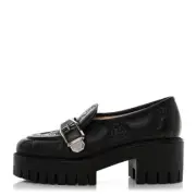 GUCCI Nappa Cordovan Lux GG Matelasse Buckled Platform Lug Sole 60mm Loafers 41