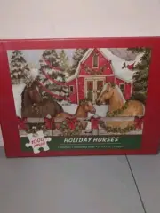 Current 1000 Piece Puzzle - Holiday Horses Sealed New In box Christmas Jigsaw