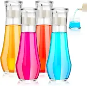✨4 Pcs Glass Mouthwash Dispenser with Cup Lid, Refillable 8.8 Oz Mouthwash Decan