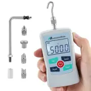 500N Digital Force Gauge Push Pull Gauge Portable Force Meter with Units N/LB...