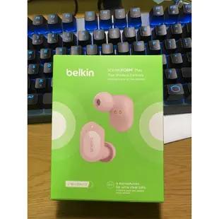 全新公司貨便宜賣Belkin Soundform play真無線藍牙耳機 稀有粉色 少女 特別色