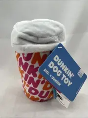 BarkBox X Dunkin’ Limited Edition Coffee Cup Dog Toy Squeak Crinkle One Size