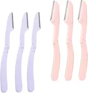 Baluue Professional Eyebrow Shaper Razor 6-in-1 Beauty Tools Kit Portable for Travel Pink Purple