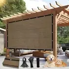 90% Outdoor Sun Shade Cloth, 6'×8' Pergola Shade Cover with 0 6 X 0 8 FT Mocha