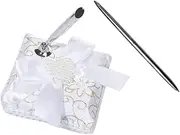 HAPINARY Wedding Planner with Pen Stand Elegant Big Bowknot Signature Holder for Wedding Proposal Anniversary Stylish European Sign-in Pen Holder