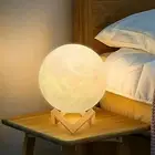 Luna Moon Light Lamp - 3D Print Moon Night Light With Stand LED USB Charger US