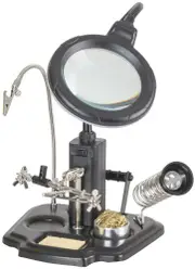 Duratech 90mm Glass Lens with Soldering Iron Stand Third Hand LED Magnifying Lamp