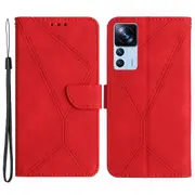 HT05 Leather Case for Xiaomi 12T 5G/12T Pro 5Gmi K50 Ultra Wallet Stand Imprinted Line Phone Cover