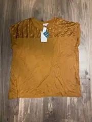 ONLY Carflake Mix Print Top Orange Womens Size 18-20 BRAND NEW