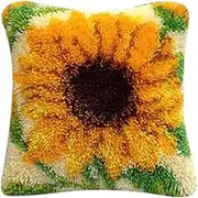 DIY Latch Hook Kits Throw Pillow Case Cushion Cover Making Tool Sunflower Crocheting Rug Embroidery Set Home Tool