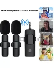 2 Pc Wireless Microphone For IPhone, Android & Cameras. Noise Cancellation