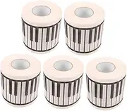 SECFOU Piano Keyboard Present Set 5 Rolls of Artistic Piano Pattern Toilet Paper
