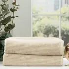 2pc Renee Taylor Cobblestone Bath Sheet/Towel 160cm Cotton Ribbed 650 GSM Stone
