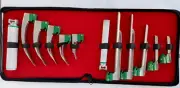 Fiberoptic Laryngoscope Mac + Miller EMT Anesthesia Combo SET 10 BLADES 2 HANDLE