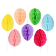 7 Pcs Paper Lanterns Egg Easter Decorations Honeycomb