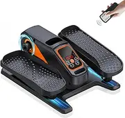Under Desk Elliptical Machine, Electric Ellipse Leg Exerciser While Sitting for Seniors Adults, Quiet & Portable Electric Seated Pedal Exerciser with Remote Control, 15 Adjustable Speeds, 5 Auto Modes