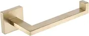 Qflushor Toilet Paper Holder Brushed Brass, Wall Mount Toilet Roll Holder for Bathroom SUS304 Stainless Steel, Modern Square Tissue Roll Holders