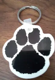 Black White DOG Paw Print Key Chain Fob Collectible CAT Country 98.1 WCTK Radio
