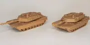 2 Pack - HO Scale - M1A2 Abrams Tank - Brown - 1:87 Scale - Mini Model Army NEW