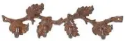 B&P Lamp 14" Cast Iron Oak Limb Coat Hook, Rust Finish
