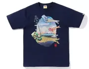 A BATHING APE KOINOBORI CARP FLAGS APE HEAD TEE SIZE M