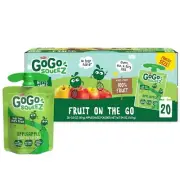 GoGo SQUEEZ Unsweetened 100% Natural Fruit Snacks, Apple, 3.2oz (20 Pack)