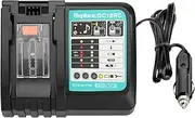TPDL Car Charger 3A for Makita 14.4V~18V BL1860 BL1850 BL1840 BL1830 Tool Batteries, Car Quick Charger with LED Indicator for Makita DC18RA DC18RC DC18RD DC18RF