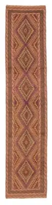Vintage Hand-knotted Runner Rug 2'7" x 12'2" Traditional Wool Carpet