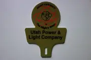 REDDY KILOWATT UTAH POWER MIGHTY ATOM LICENSE Plate Topper 4" High 3" Wide!