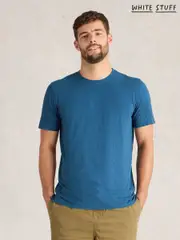 White Stuff Blue Abersoch Short Sleeve 100% Cotton T-Shirt (F25074) | $58