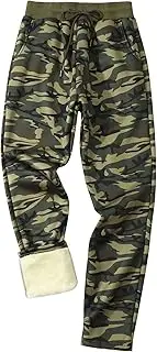 [Gihuo] Men's Winter Fleece Pants Sherpa Lined Sweatpants Active Running Jogger Pants